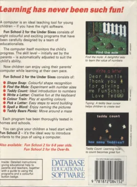 Fun School 2 - for under 6's (198x)(Database Educational Software) box cover back